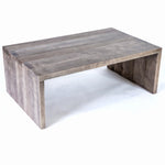 Waterfall Large Rectangular Cocktail Table - With Shelf
