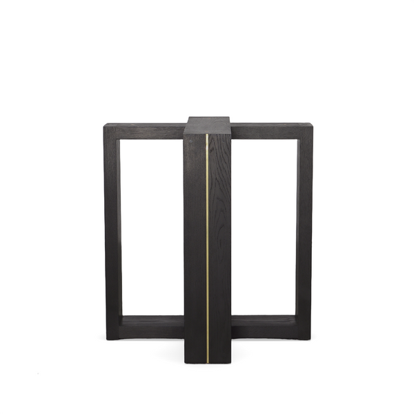 Origins Dining Pedestal - Brass Inlay