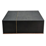 Waterfall 2 Large Square Cocktail Table - Leather wrapped