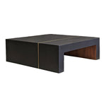 Waterfall 2 Large Square Cocktail Table - Leather wrapped