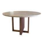 MCM 54" Round Dining Table - Leather Top