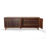 Le Mans 4 Door Credenza - Leather Doors