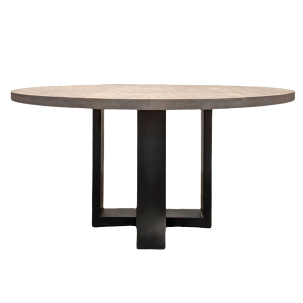 Origins 72" Round Dining Table - Leather Base
