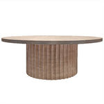 Pantheon Round Cocktail Table - Leather Base