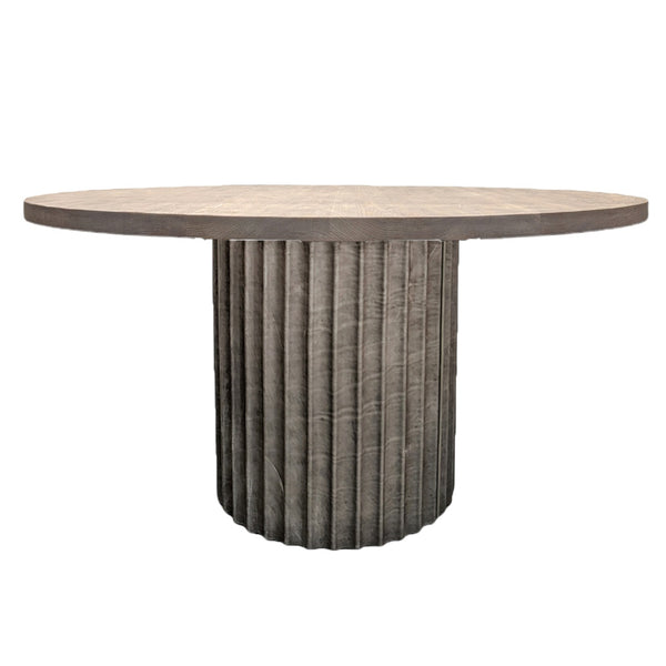 Pantheon 60" Round Dining Table - Leather Base